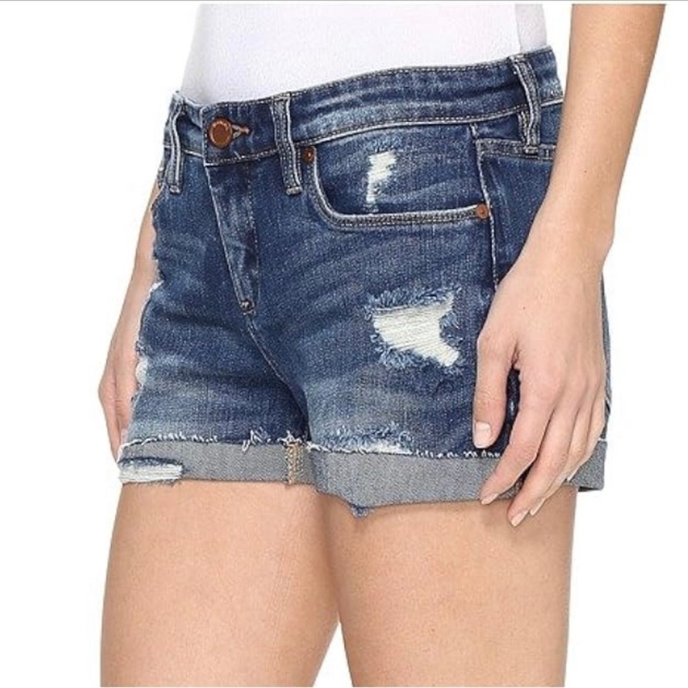 BLANK NYC THE FULTON ROLL UP DESTROYED SHORTS DENIM NEW WITH TAGS - Picture 2 of 4